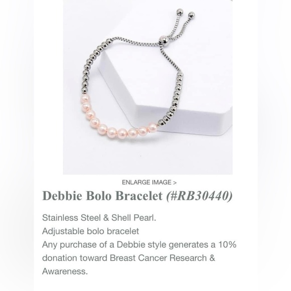 TOCARA New Retired Bolo Debbie Bracelet Stainless and Shell Pearl - Picture 3 of 5